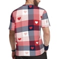 thumbnail image 2 of Wukai Heart Plaid Print Men's Short-Sleeved Mesh T-Shirt,Quick-Dry Short Sleeve Workout T-Shirt-XX-Large, 2 of 8