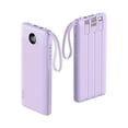 thumbnail image 1 of Cargador portátil Power Bank VRURC de 10000 mAh con cables, color lavanda, 1 of 8
