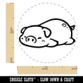 thumbnail image 2 of Chubby Sleeping Pig Self-Inking Rubber Stamp Ink Stamper - Blue Ink - Medium 1 Inch, 2 of 7