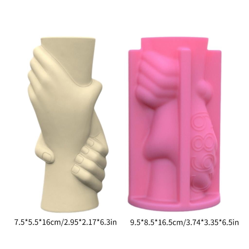 Hand Flower Pots Mold Pen Holder Silicone Mould Concrete Planter Mold Epoxy Resin for Enthusiasts