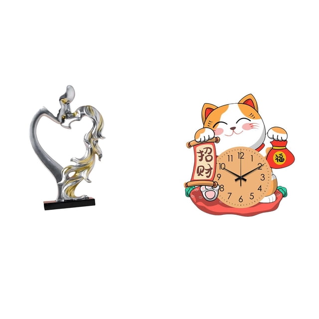 Estatua de pareja,Figura de pareja besándose,regalo de boda moderno,Estatua de pareja besándose en el aniversario de San Valentín,Reloj de pared,Reloj de pared silencioso para amantes de los