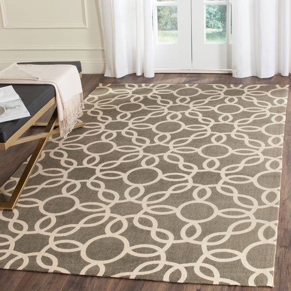 SAFAVIEH Cedar Brook Daffodil Geometric Area Rug, Gray/Ivory, 2'3" x 3'9"
