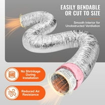 5'' Insulated Dryer Vent Hose, 25FT Flexible Duct with 2 Clamps, Heavy-Duty 3-Layer HVAC Duct for Heating/Cooling/Ventilation, Flame Resistant R-6.0
