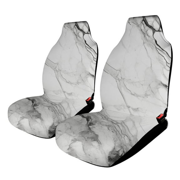 Abstract Colored Marble Set of 2Pcs Car Seat Covers Easy Clean Automobile Seat Protector Car Interior Accessories