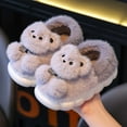 thumbnail image 2 of TBWNWG Girls Slippers Winter Comfort Cartoon Bear Design Insulated Thick Sole -On Footwear for Kids Ideal for Everyday Use and Home,Sizes 8.5-9 Years, 2 of 4