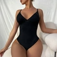 thumbnail image 6 of Elainilye Fashion Bodysuits for Women Ladies Seamless One-Piece Thong Bodysuit Butt Lifting Shapewear Stretch Slimming Body Corset,Black, 6 of 9