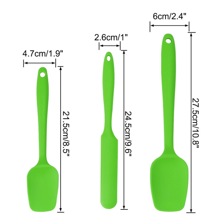 3pcs Kitchen Cooking Silicone Spatula Set Heat Resistant Turners Scraping  Baking Utensils Green 