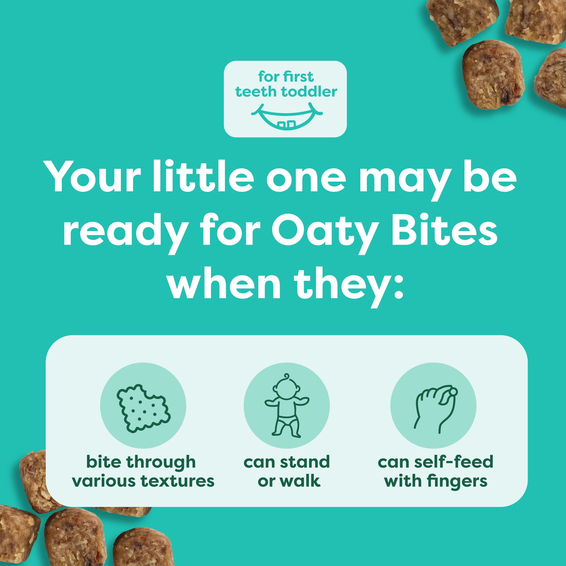 (4 pack) Beech-Nut Oaty Bites with Fruit & Whole Grains, Mixed Berry Toddler Snack Bites, 7 Packs