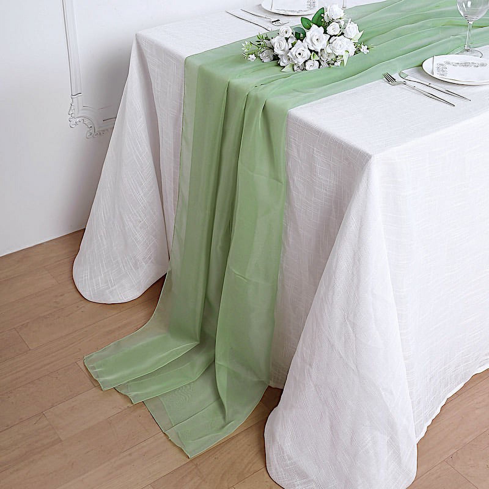 Dusty Rose Chiffon Table Runner - Rigby Wedding Rentals