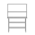 thumbnail image 5 of Flash Furniture Portable Prep and Work Table with NSF Certified 18 Gauge Stainless Steel Top Shelf and Double Overshelves, 2 Galvanized Steel Undershelves, 5 of 9