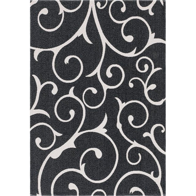 Unique Loom Decatur Modern Area Rug 5' 2 x 7' 5 Rectangle Black/Ivory
