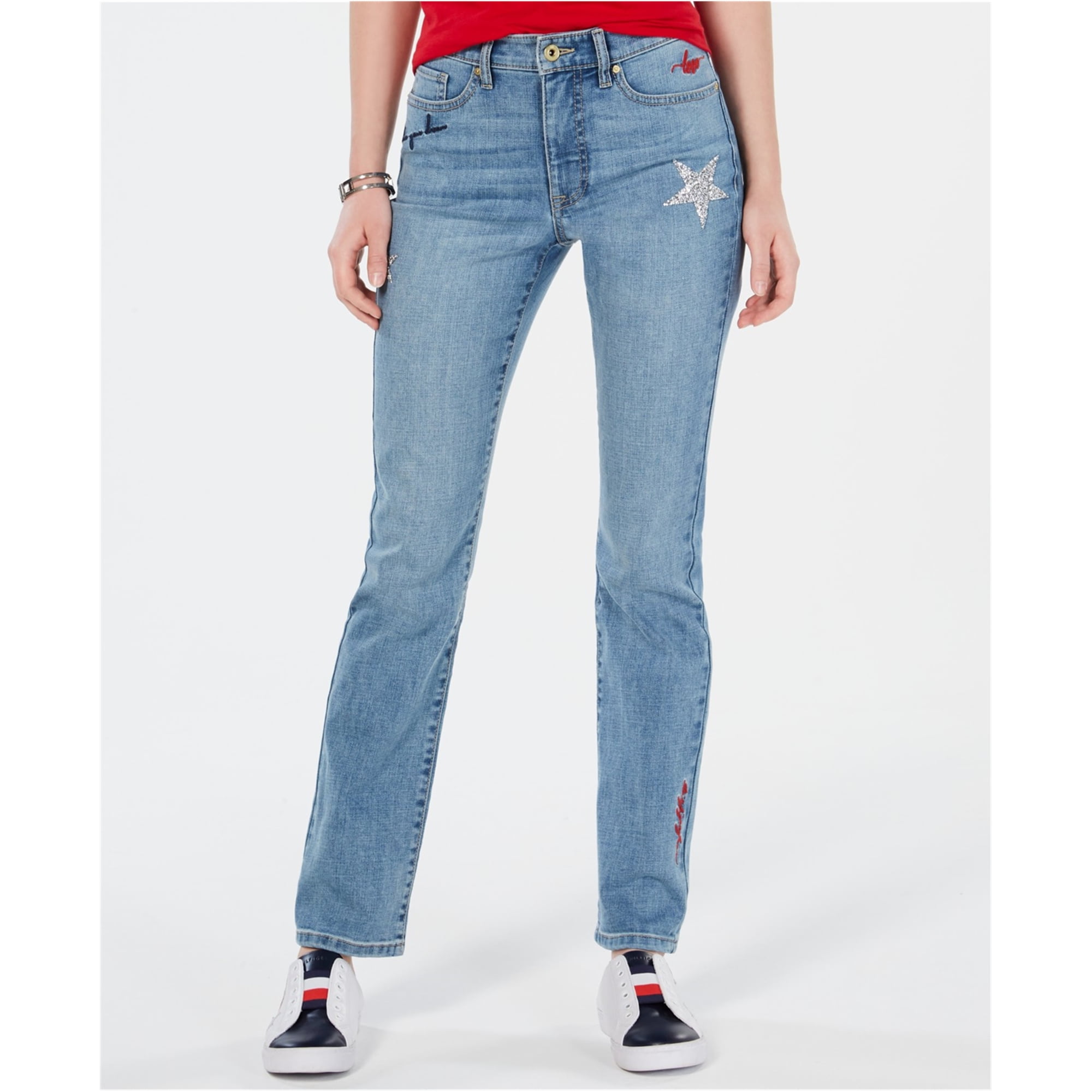 Tommy Hilfiger Womens Tribeca Straight Denim Jeans