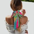 thumbnail image 5 of Vintage Radiant Rainbow Head Scarf Hair Neck Scarves For Women Purse Bag Scarfs Handbags Long Headscarf, 5 of 7