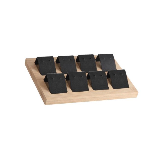 Maytalsory Rustic Wood Earring Card Holder with Tray for Jewelry Display Showcasing Collection 8 Pair Black 1Set