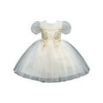 thumbnail image 2 of YWDJ Girls Gothic Dress Party Bubble Sleeve Dress Girl Princess Birthday Party Skirt Little Girls Bowknot Flower Girl Toddler Adorable Pageant Dress 6-11Y Yellow 6Y, 2 of 6