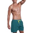 thumbnail image 5 of Shorts Cotton Summer Beach Short Pants man summer beach Man Running Sweatpants, Dark Green, M, 5 of 5