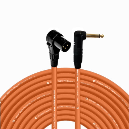 Columber Cable - Right Angle XLR Male to Right Angle 1/4" TS 3-Pin Connector