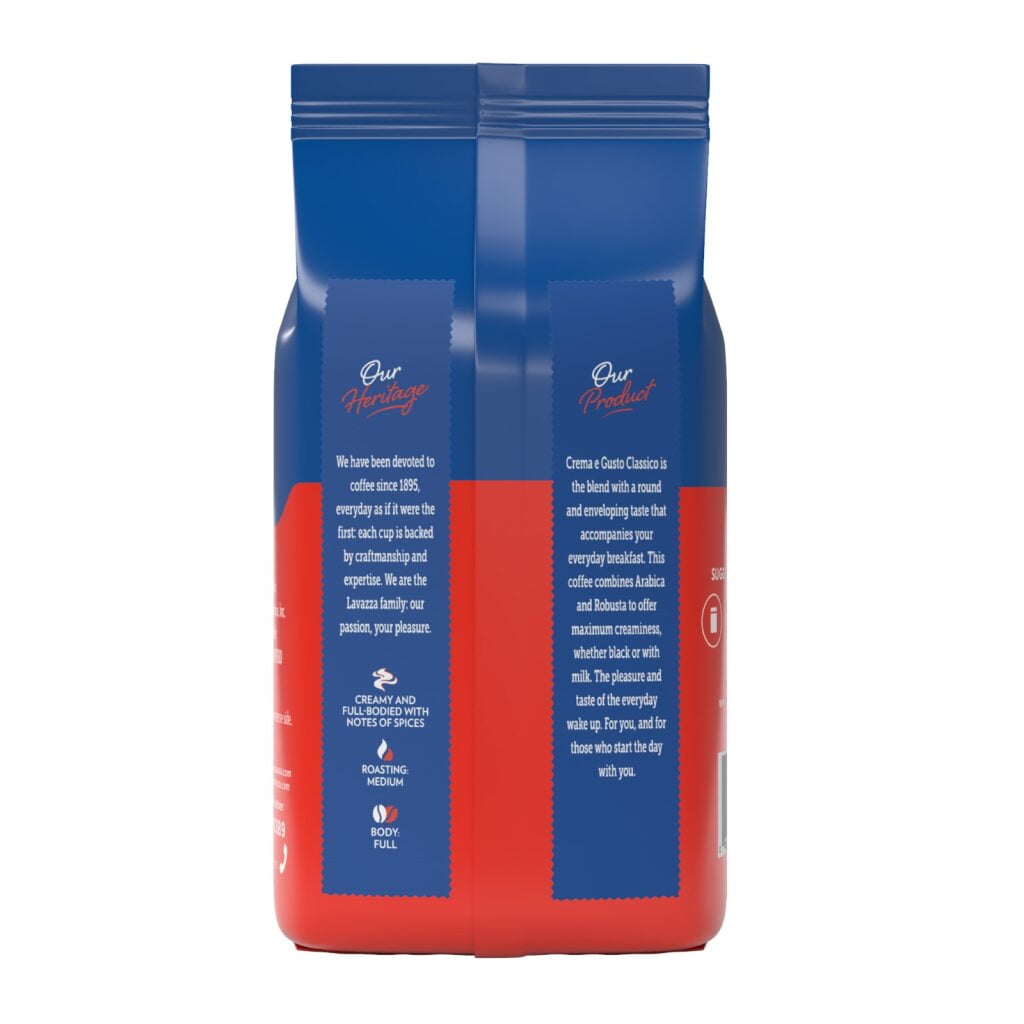 Lavazza Crema e Gusto Whole Bean Coffee, Medium Roast, Arabica and Robusta Blend, 2.2 lb Bag