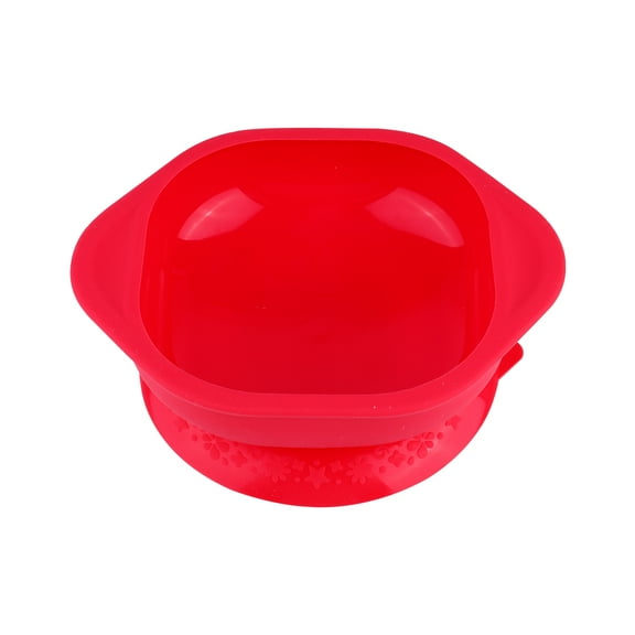 FOLOYORI Infant Bowls 1Pcs Coral Red Suction Plate Bowl for Baby Feeding 6.7x5.1x2.2in