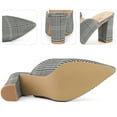 thumbnail image 4 of Unique Bargains Women's Pointed Toe Slip on Chunky Heels Houndstooth Slide Mules, 4 of 6