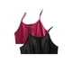thumbnail image 3 of INSPIRE CHIC Mujeres Satén Talla Grande Falda Vestido Camisón con Volantes Negro + Burdeos 3XL, 3 of 5