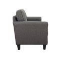 thumbnail image 2 of Oslo Sofa w/ Upholstered Fabric Rolled Arms, Heather Gray, 2 of 8