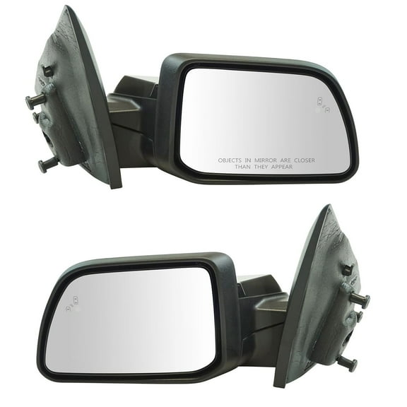 TRQ Exterior Power Heated Puddle Light w/ Blind Spot Memory Mirror Pair for Ford MRA04305