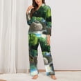 thumbnail image 2 of Saiise Bluey Print Women Soft Pajama Sets,Long Sleeve Sleepwear Button Up 2-Piece Pjs Lounge Sets-Small, 2 of 8