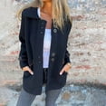 thumbnail image 4 of wdsxpo Women's Winter Classic Outwear Overcoat with Pockets Single Breasted Pea Coat Trendy Going Out Long Sleeve Fall Jackets, 4 of 7