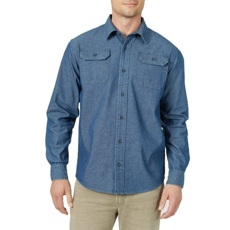 Wrangler - Wrangler Men's Long Sleeve Denim Shirt - Walmart.com
