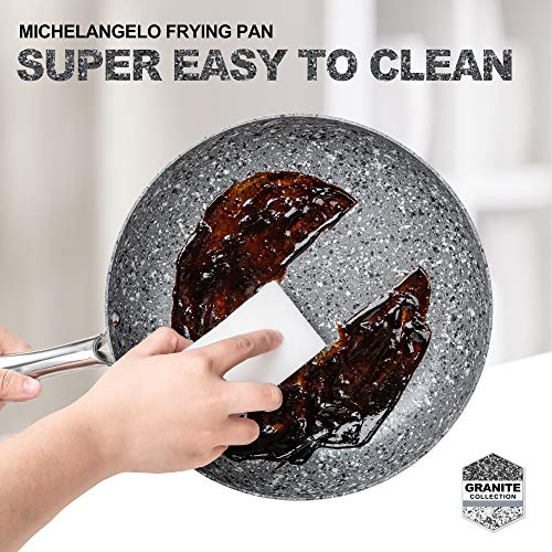 Stone Frying Pan with Lid, Nonstick 12 Inch Frying Pan with Non toxic Stone-Derived Coating, Granite Frying Pan, Nonstick Large Frying Pans with Lid, Induction Compatible - 12 Inch - image 4 of 7