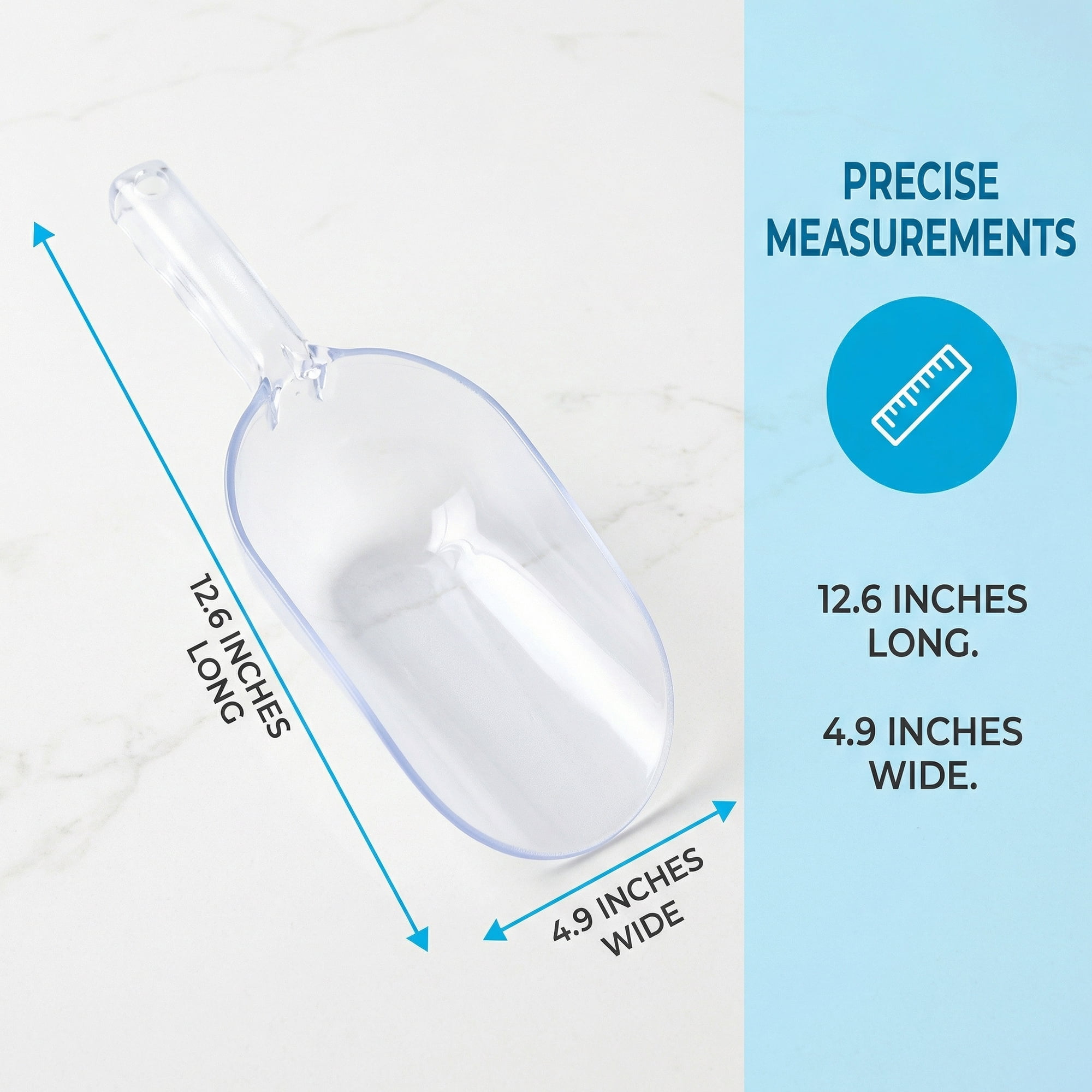 Unique Bargains Easy Clean Plastic Candy Buffet Ice Shovel Clear-3PCS 12.6*4.9inch