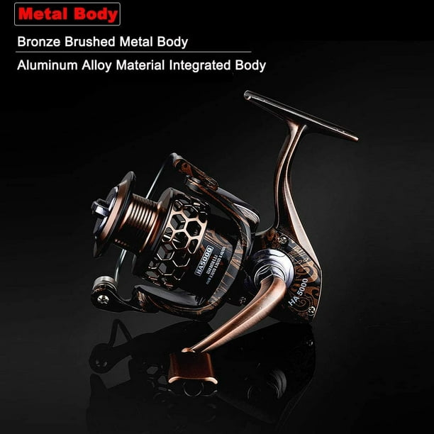 Lightweight Graphite Spinning Fishing Reel - Ha-5000 Reel with 17+1BB  Stainless Steel Ball Bearings 