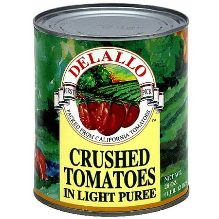 Delallo Crushed Sun Ripened California Tomatoes In Light Puree, 28 oz (Pack of