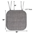 thumbnail image 2 of Aria Memory Foam Non-Slip Chair Cushion Pad with Ties 12 Pack - Multi Gray, 2 of 4