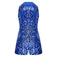 thumbnail image 4 of inhzoy Girls Sequin Romper Jumpsuit Sparkly Sleeveless Prom Concert Party Outfit Dancing Leotard Royal Blue 14, 4 of 7