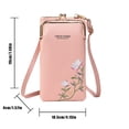 thumbnail image 2 of gcong Fashion Embroidery Slim Crossbody Phone Purse Zipper Pouch Wallet For Women Daily Use Accessory, 2 of 5
