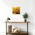 thumbnail image 5 of ZHONGYUTONG Sunflower Wall Art Canvas Yellow Flower Pictures Wall Decor Blossom Floral Painting Print Farmhouse Kitchen Bathroom Wall Decor Frame (32.00"x32.00"), 5 of 6