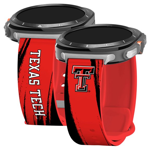 Red Raiders HD Paint Stripe Unisex Watch Band for Samsung Galaxy Watch Ultra 47mm (Long)