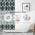 thumbnail image 6 of Black Dark Green Geometric Small Shower Curtain,Waterproof Design and Polyester,Quick-Drying,Weighted Hem,Short Shower Curtains Set for Bathroom W 36 x H 72,Durable and Washable with 8 Hooks, 6 of 6
