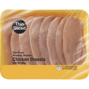 Fresh Thin Sliced Boneless Skinless Chicken Breasts, 2.0-3.0 lb