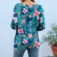 thumbnail image 4 of Jsaierl 3/4 Sleeve Tops for Women Summer Round Neck Shirts Trendy Print Ladies Blouses Workout Loose Fit Tunic Top S-5XL, 4 of 6