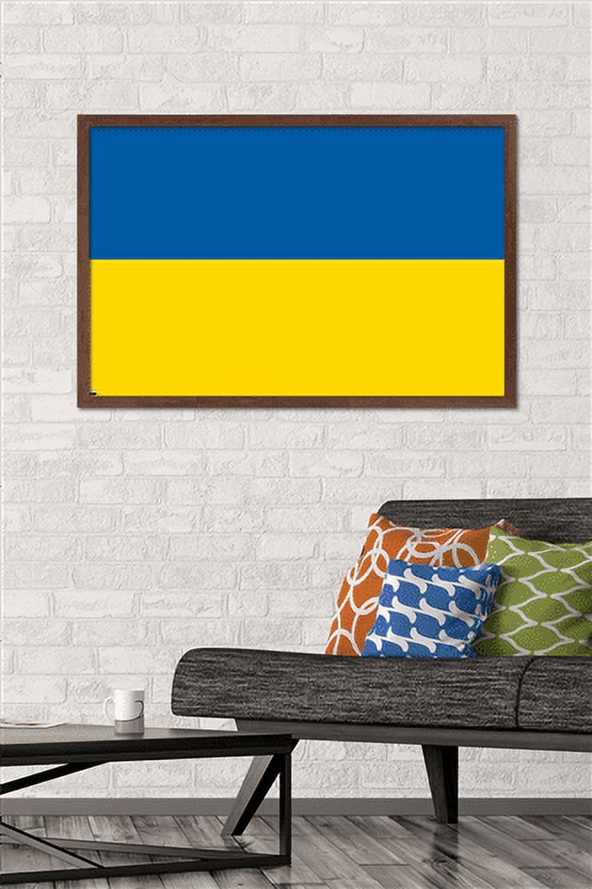Ukrainian Flag Wall Poster, 22.375" x 34" Framed