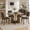 Walnut, variant on Leovanni 48inch Round Dining Table Set for 4 Modern Solid Wood 5-Piece Kitchen & Dining Room Set with Upholstered Chairs Pedestal Base, Natural
