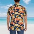 thumbnail image 3 of Lsque fall Pumpkin Daisy pattern Hawaiian Shirt for Men, Unisex Summer Beach Casual Short Sleeve Button Down Shirts-XX-Large, 3 of 9