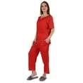 thumbnail image 3 of Inkmeso Short Sleeve Nightwear Pajama Set For Women Henley T-Shirt & Pajama Sleepwear Set, 3 of 7
