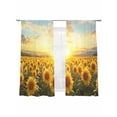 thumbnail image 6 of Sunflower Flowers Sheer Curtains for Living Room Bedroom Summer Watercolor Floral Field Sheer Curtains 72 Inch Long 2 Panels Set Light Filtering Curtain Window Treatments Drapes for Dining Room, 6 of 6