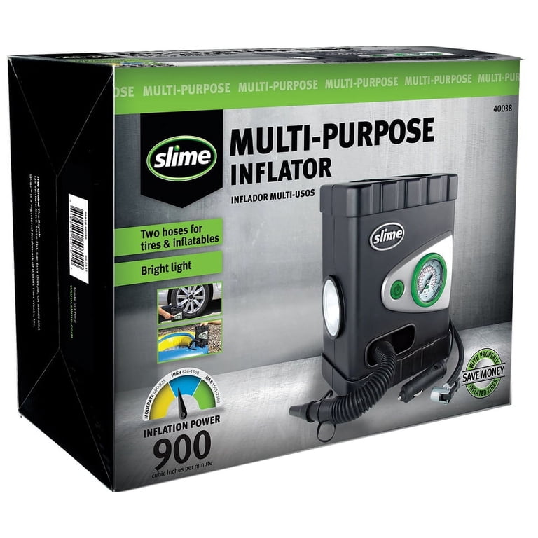 Slime All-Purpose Dual Tire Inflator with LED Light and Dial Gauge