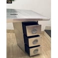 thumbnail image 4 of NauticalMart Aviator Wing Desk Aluminium Table Home Office Aviator Furniture Decor (Three Drawer, 64 Inches), 4 of 5