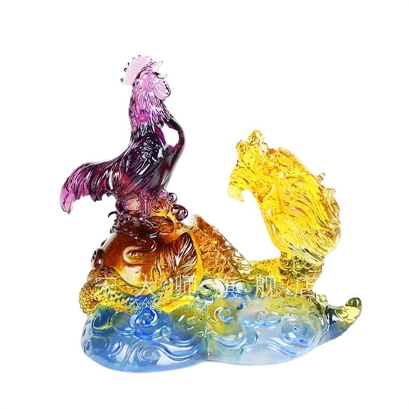 Jiyaxuan Master Song Shaoguang, The Mascot Of The Year Of The Rabbit, The Chinese Zodiac, Belongs To The Chicken Dragon And The Chicken Competing For Glory, And The Colored Glaze Ornament Gift